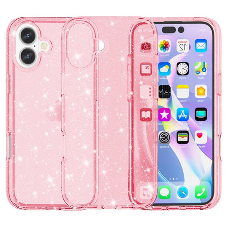 EIDERWOOD iPhone 16 Plus Hybrid Plastik Cover - Lyserød Glitter