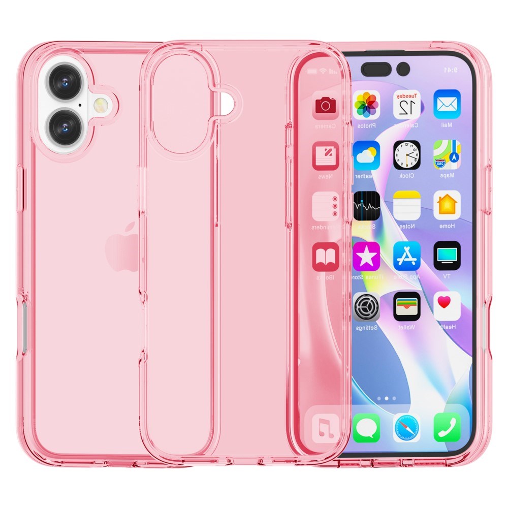 EIDERWOOD iPhone 16 Hybrid Cover - Gennemsigtig Lyserød