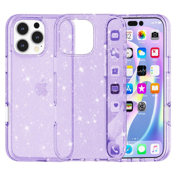 EIDERWOOD iPhone 16 Pro Max Hybrid Plastik Cover - Lilla Glitter