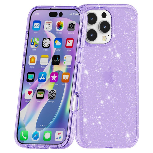 EIDERWOOD iPhone 16 Pro Max Hybrid Plastik Cover - Lilla Glitter