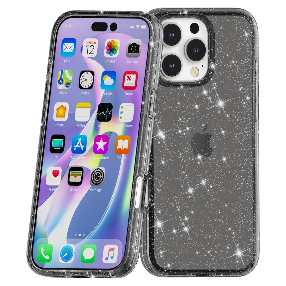EIDERWOOD iPhone 16 Pro Max Hybrid Plastik Cover - Sort Glitter