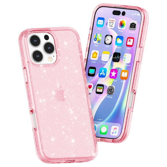 EIDERWOOD iPhone 16 Pro Hybrid Plastik Cover - Lyserød Glitter