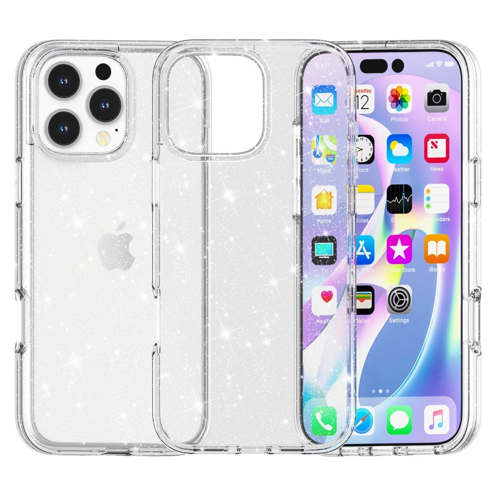 EIDERWOOD iPhone 16 Pro Hybrid Plastik Cover - Hvid Glitter
