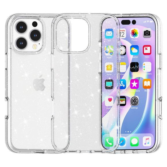 EIDERWOOD iPhone 16 Pro Hybrid Plastik Cover - Hvid Glitter