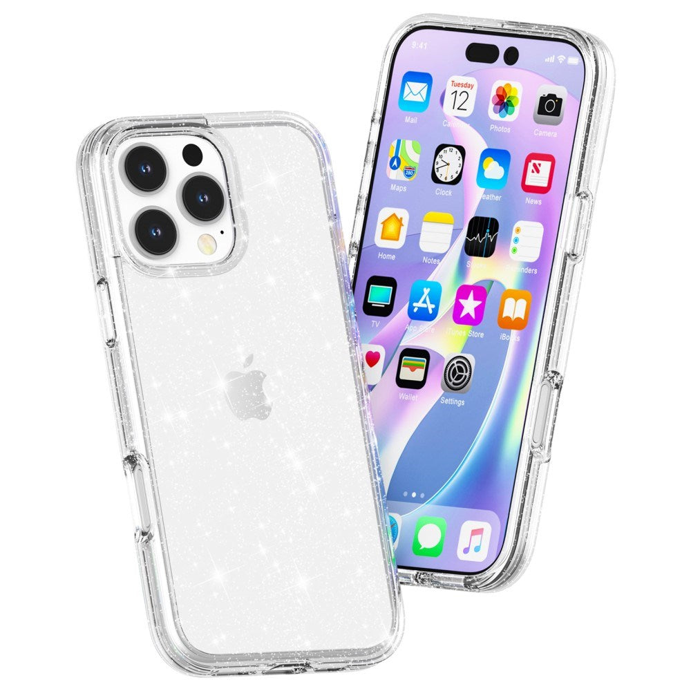 EIDERWOOD iPhone 16 Pro Hybrid Plastik Cover - Hvid Glitter