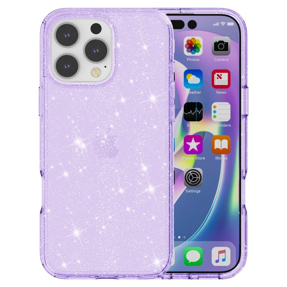 EIDERWOOD iPhone 16 Pro Hybrid Plastik Cover - Lilla Glitter