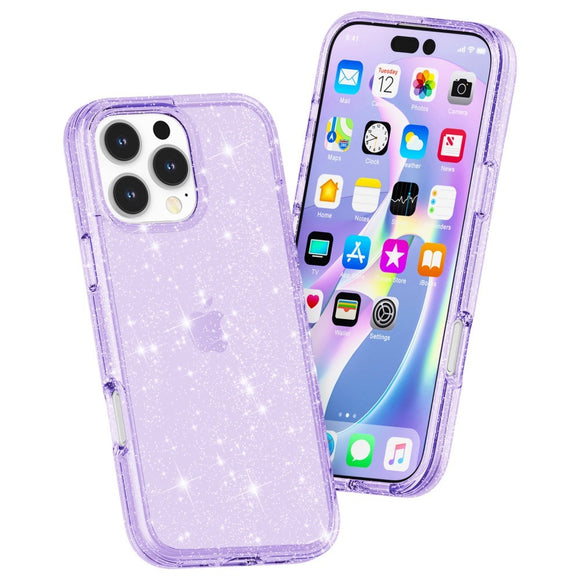 EIDERWOOD iPhone 16 Pro Hybrid Plastik Cover - Lilla Glitter