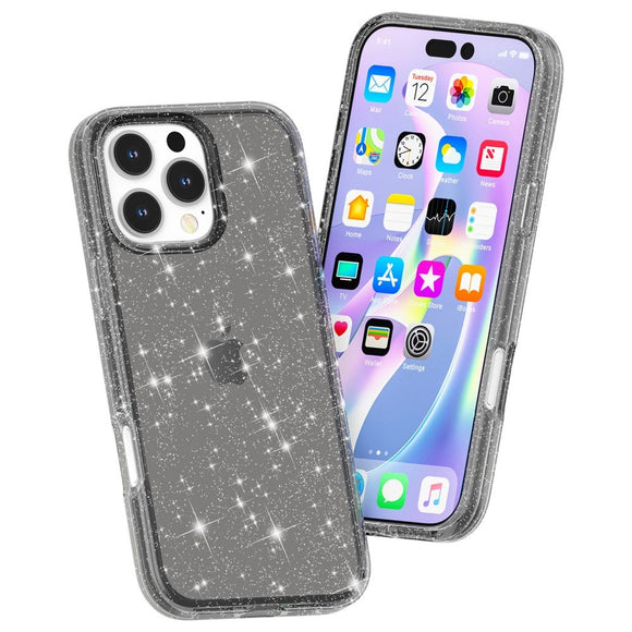 EIDERWOOD iPhone 16 Pro Hybrid Plastik Cover - Sort Glitter
