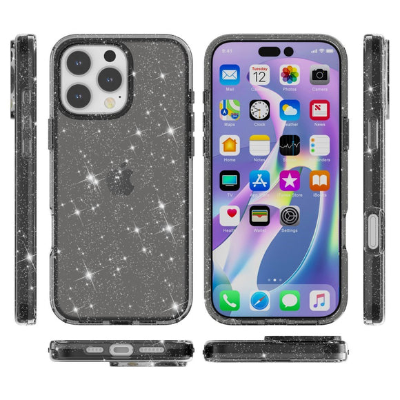 EIDERWOOD iPhone 16 Pro Hybrid Plastik Cover - Sort Glitter