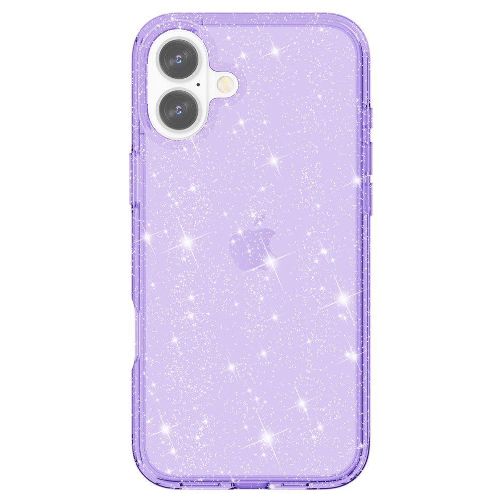 EIDERWOOD iPhone 16 Hybrid Plastik Cover - Lilla Glitter