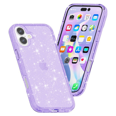 EIDERWOOD iPhone 16 Hybrid Plastik Cover - Lilla Glitter