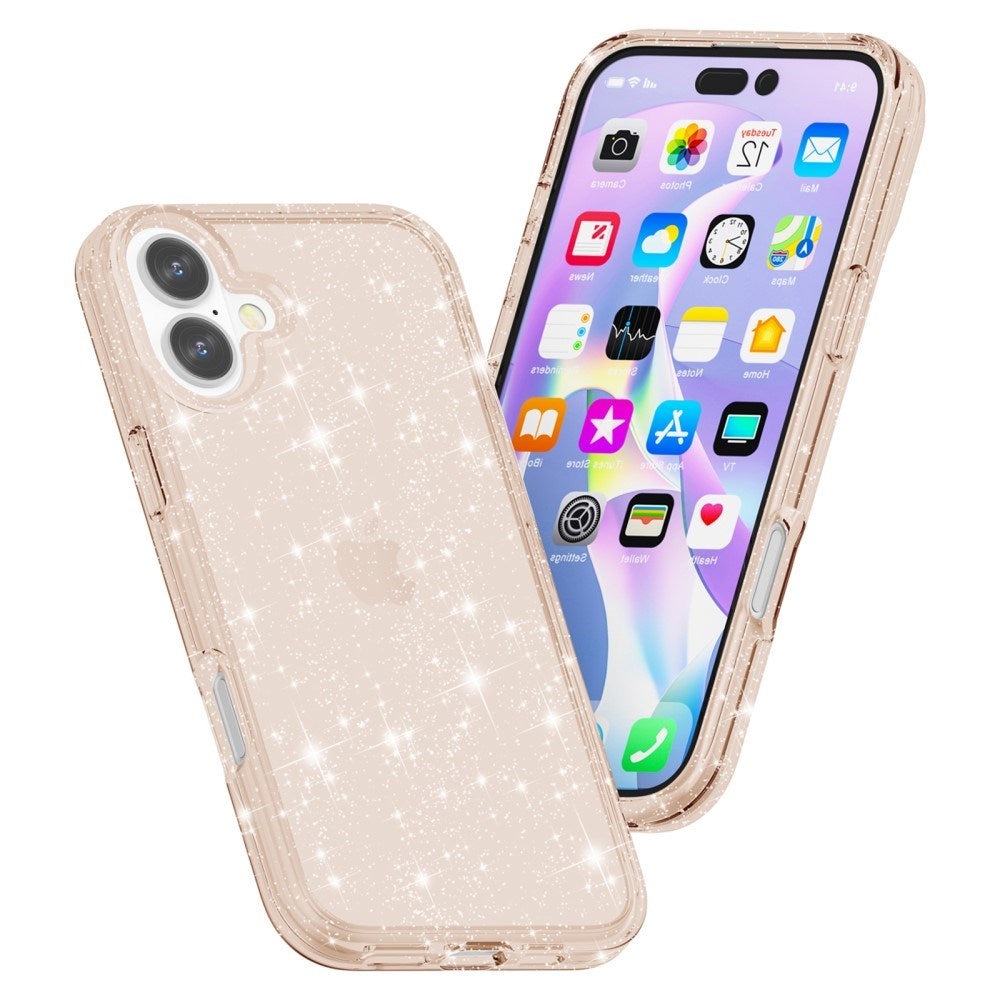 EIDERWOOD iPhone 16 Hybrid Plastik Cover - Guld Glitter