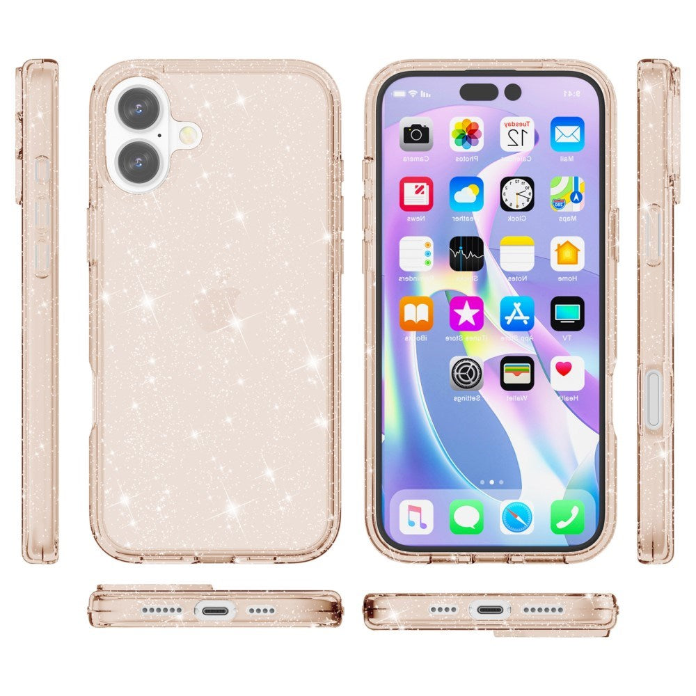 EIDERWOOD iPhone 16 Hybrid Plastik Cover - Guld Glitter