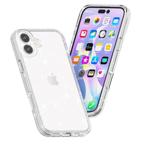 EIDERWOOD iPhone 16 Hybrid Plastik Cover - Hvid Glitter