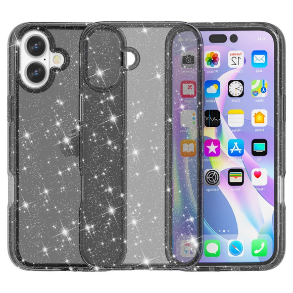 EIDERWOOD iPhone 16 Hybrid Plastik Cover - Sort Glitter