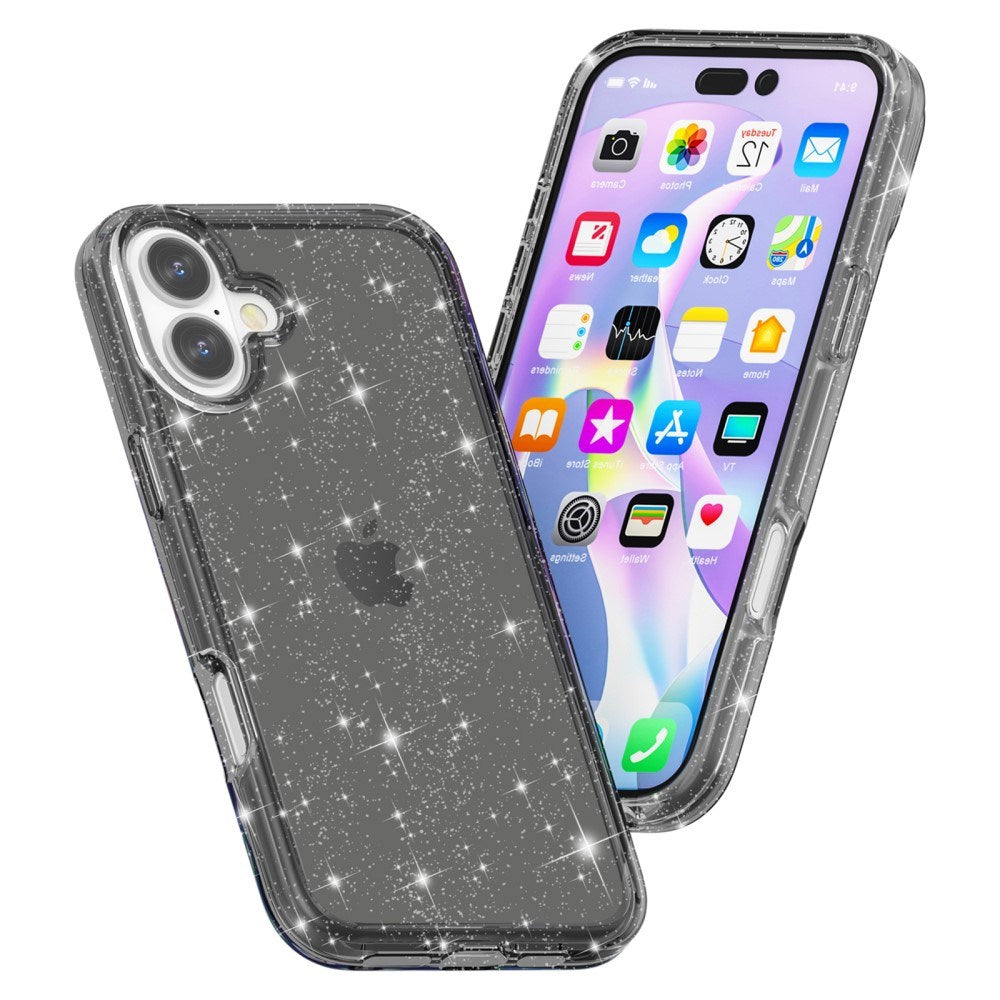EIDERWOOD iPhone 16 Hybrid Plastik Cover - Sort Glitter