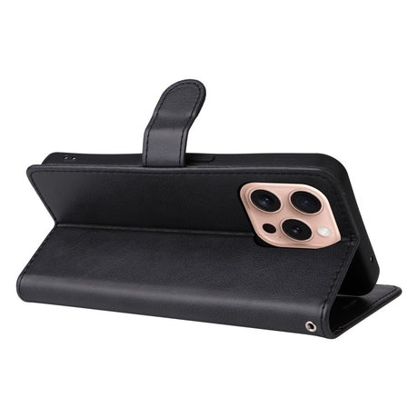 EIDERWOOD iPhone 16 Pro Kunstlæder Cover m- Pung og Strop - Sort