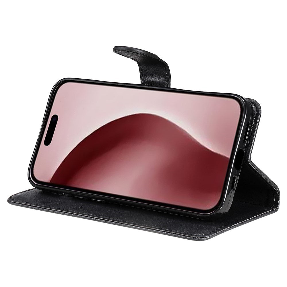 EIDERWOOD iPhone 16 Pro Kunstlæder Cover m- Pung og Strop - Sort
