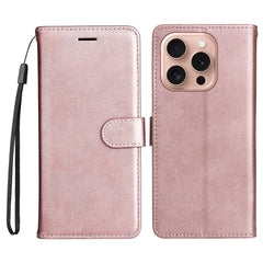 EIDERWOOD iPhone 16 Pro Kunstlæder Cover m- Pung og Strop - Rose Gold