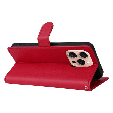 EIDERWOOD iPhone 16 Pro Kunstlæder Cover m- Pung og Strop - Rød