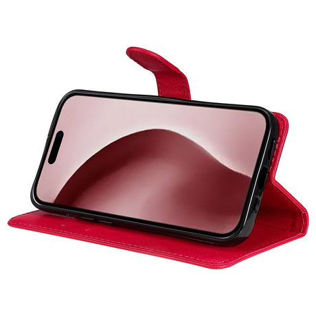 EIDERWOOD iPhone 16 Pro Kunstlæder Cover m- Pung og Strop - Rød