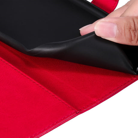 EIDERWOOD iPhone 16 Pro Kunstlæder Cover m- Pung og Strop - Rød
