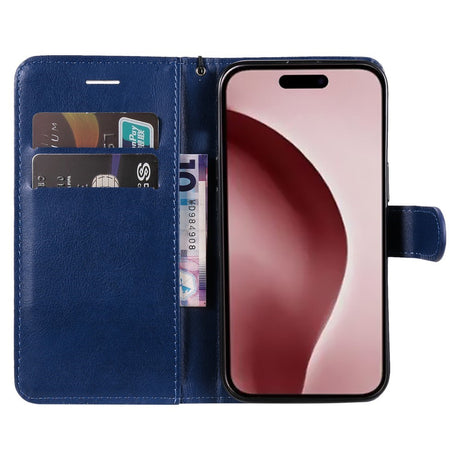 EIDERWOOD iPhone 16 Pro Kunstlæder Cover m- Pung og Strop - Blå