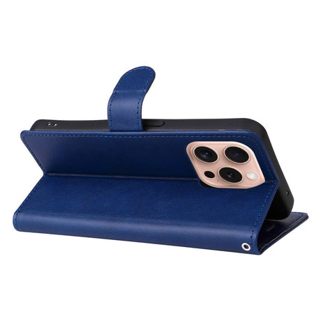 EIDERWOOD iPhone 16 Pro Kunstlæder Cover m- Pung og Strop - Blå