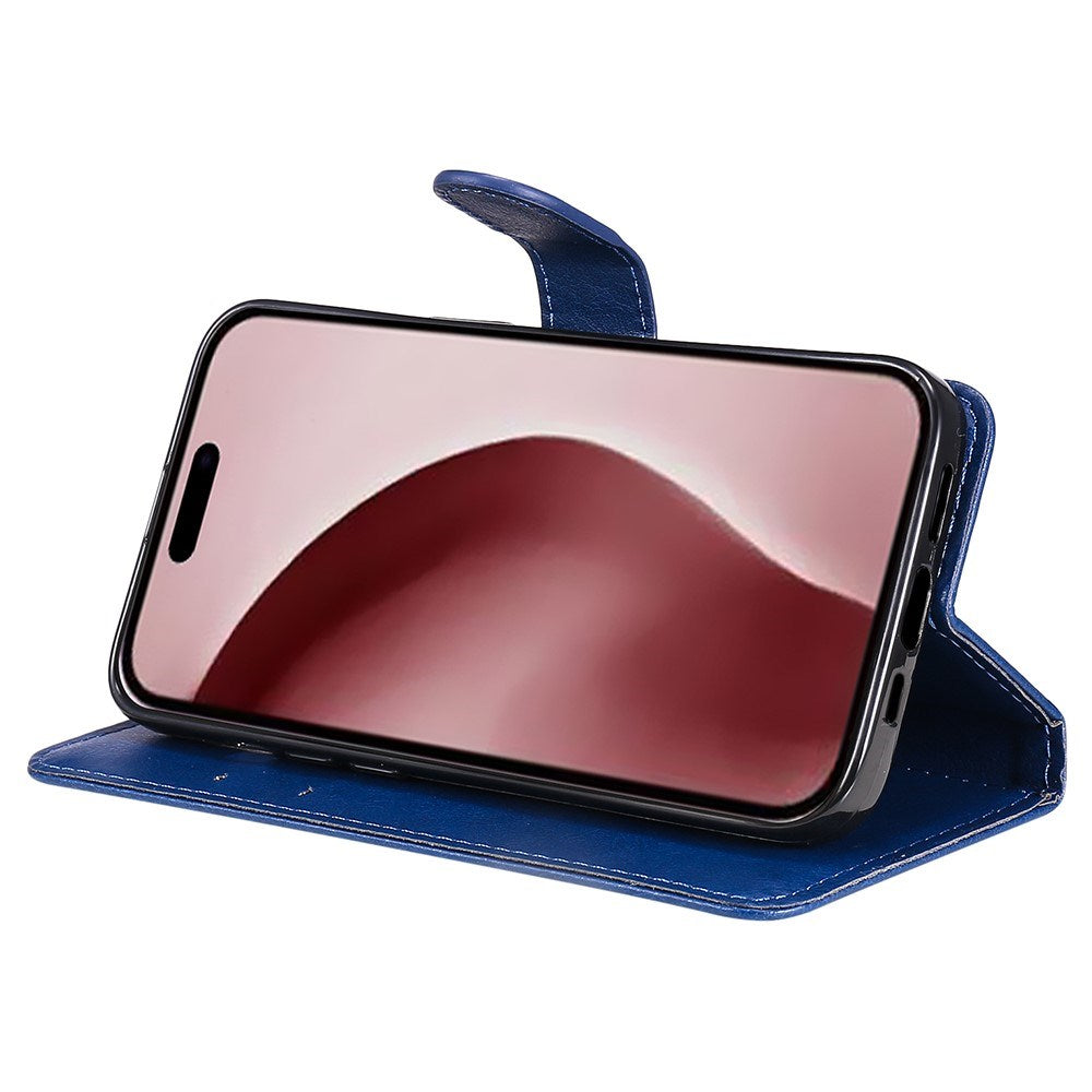 EIDERWOOD iPhone 16 Pro Kunstlæder Cover m- Pung og Strop - Blå