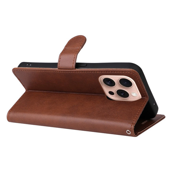 EIDERWOOD iPhone 16 Pro Kunstlæder Cover m- Pung og Strop - Brun