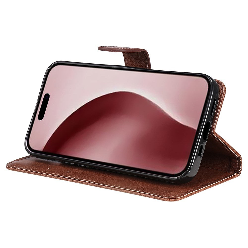 EIDERWOOD iPhone 16 Pro Kunstlæder Cover m- Pung og Strop - Brun