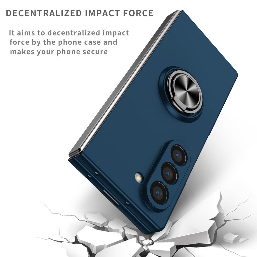 EIDERWOOD Samsung Galaxy Z Fold6 Plastik Cover m. Magnetisk Kickstand - Mørkeblå