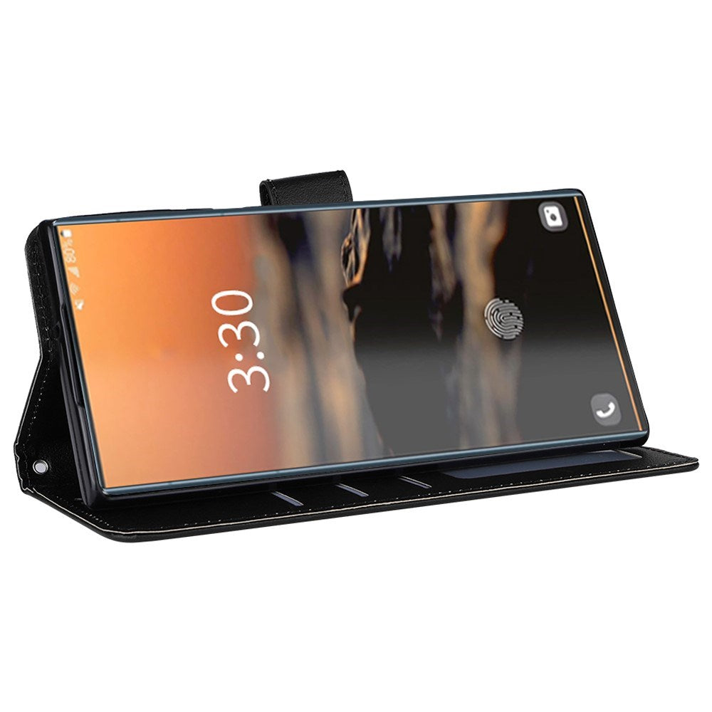 EIDERWOOD Samsung Galaxy S23 Ultra Blankt Kunstlæder Cover m. Pung & Ståfunktion - Sort
