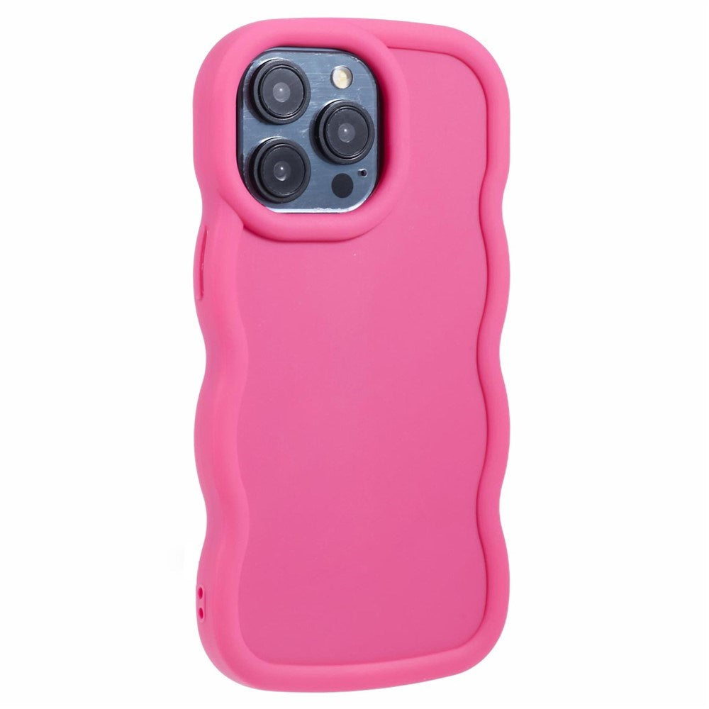 iPhone 15 Pro EIDERWOOD Fleksibelt Plastik Wavy Cover - Pink