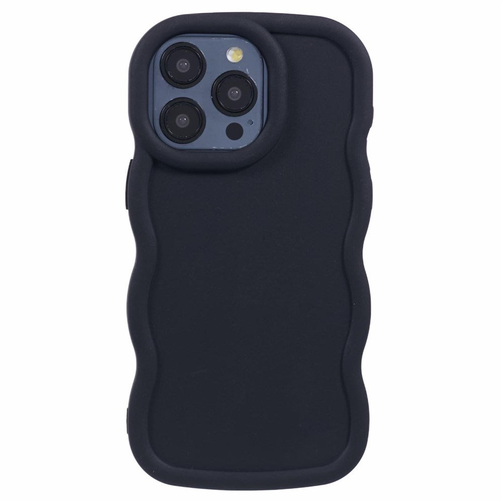 iPhone 15 Pro EIDERWOOD Fleksibelt Plastik Wavy Cover - Sort