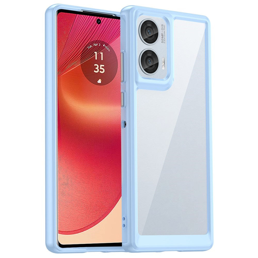 EIDERWOOD Motorola Edge 50 Fusion Hybrid Plastik Cover - Gennemsigtig / Blå