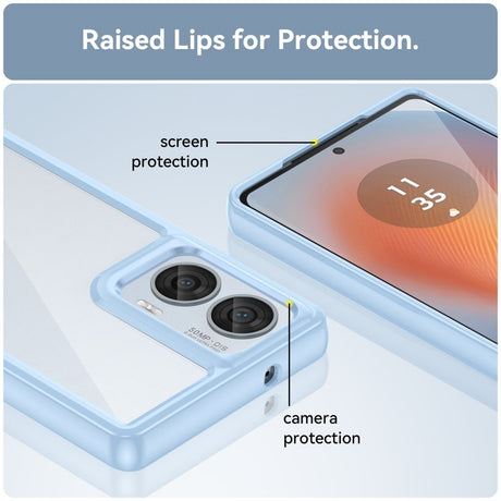 EIDERWOOD Motorola Edge 50 Fusion Hybrid Plastik Cover - Gennemsigtig / Blå