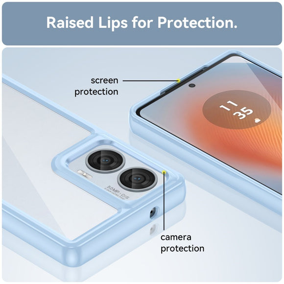 EIDERWOOD Motorola Edge 50 Fusion Hybrid Plastik Cover - Gennemsigtig / Blå