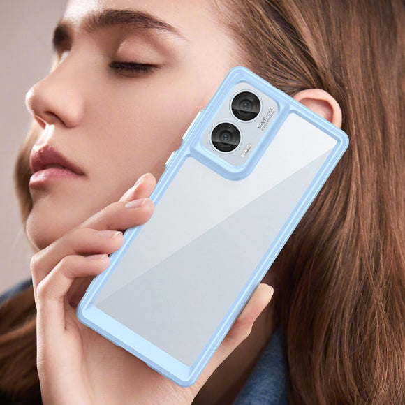 EIDERWOOD Motorola Edge 50 Fusion Hybrid Plastik Cover - Gennemsigtig / Blå