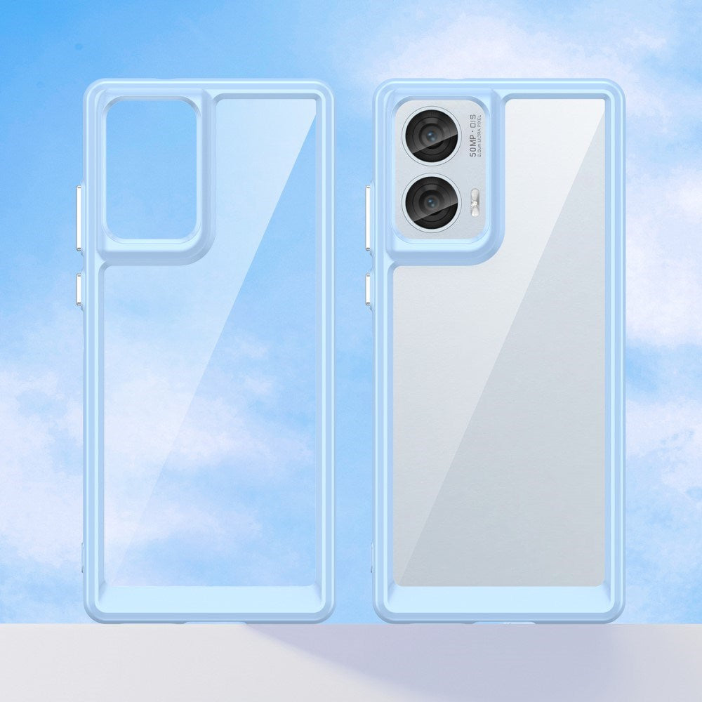 EIDERWOOD Motorola Edge 50 Fusion Hybrid Plastik Cover - Gennemsigtig / Blå