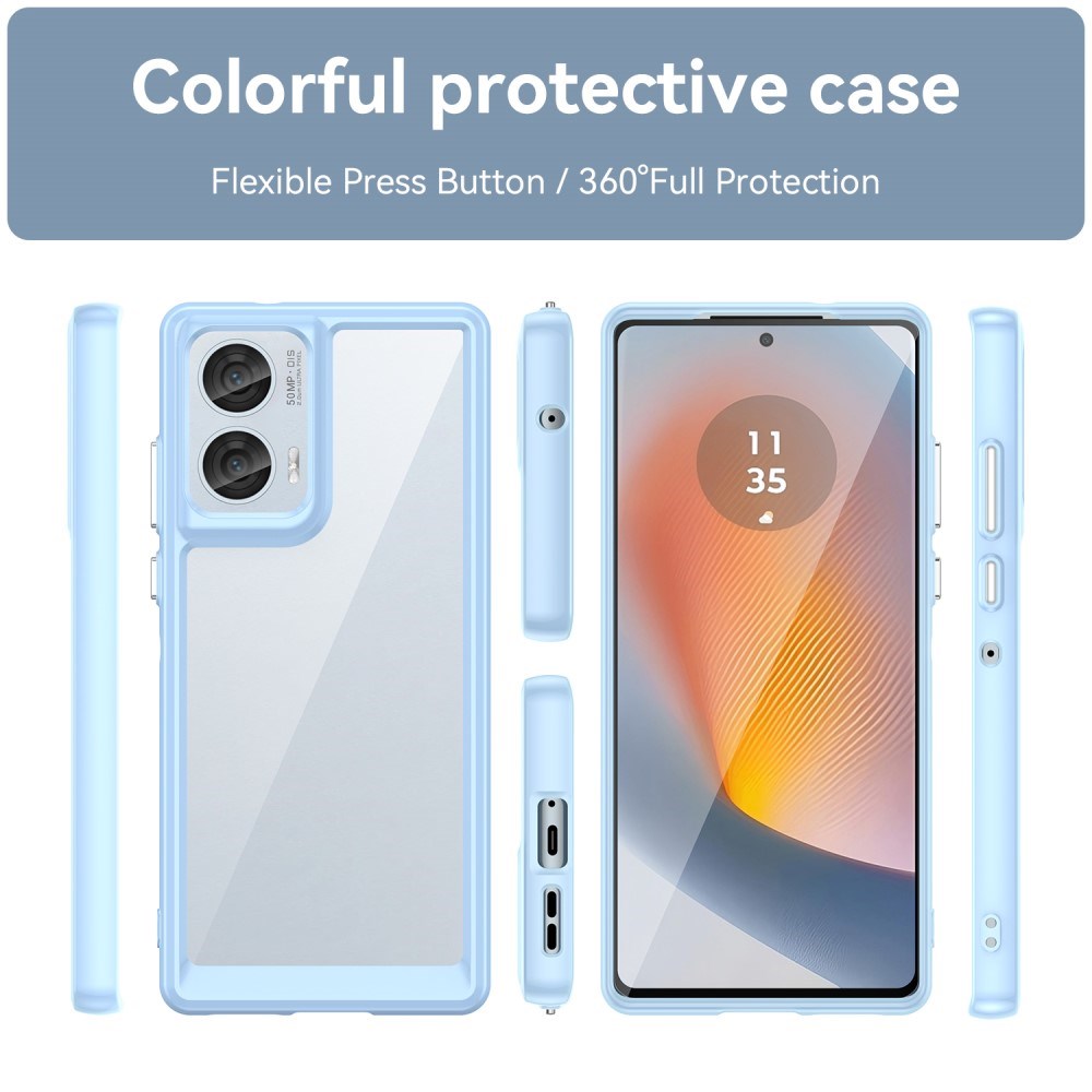EIDERWOOD Motorola Edge 50 Fusion Hybrid Plastik Cover - Gennemsigtig / Blå