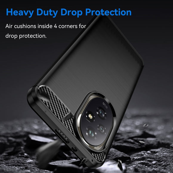 EIDERWOOD Honor 200 Pro (5G) Brushed Carbon Fiber Fleksibelt Plastik Cover - Sort