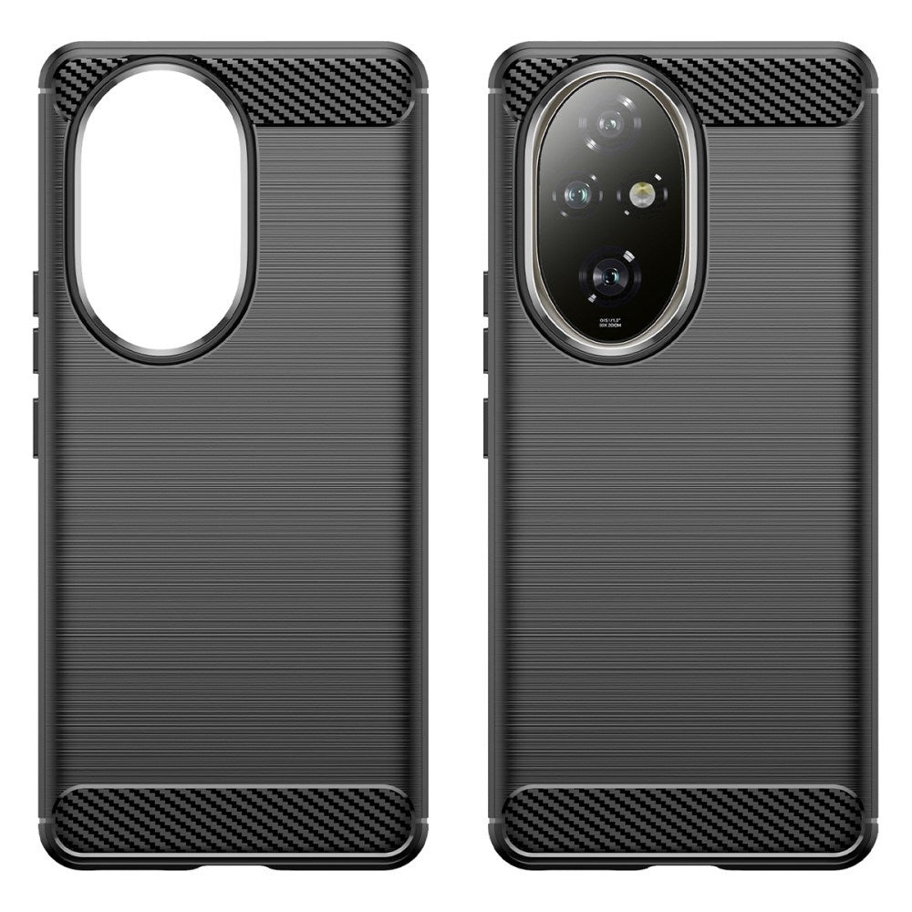 EIDERWOOD Honor 200 Pro (5G) Brushed Carbon Fiber Fleksibelt Plastik Cover - Sort