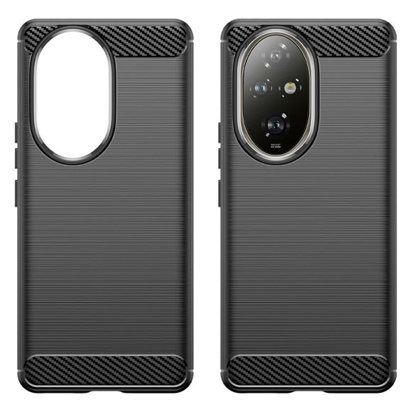 EIDERWOOD Honor 200 Pro (5G) Brushed Carbon Fiber Fleksibelt Plastik Cover - Sort