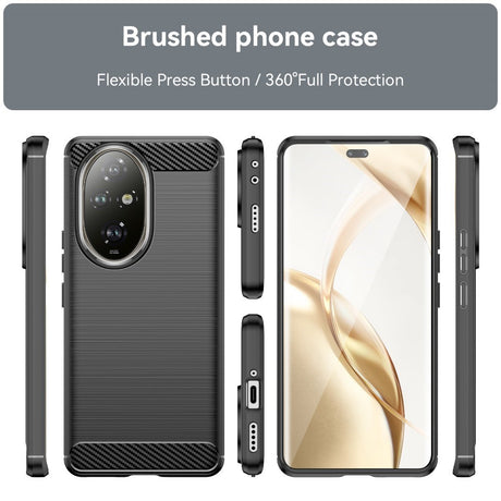 EIDERWOOD Honor 200 Pro (5G) Brushed Carbon Fiber Fleksibelt Plastik Cover - Sort