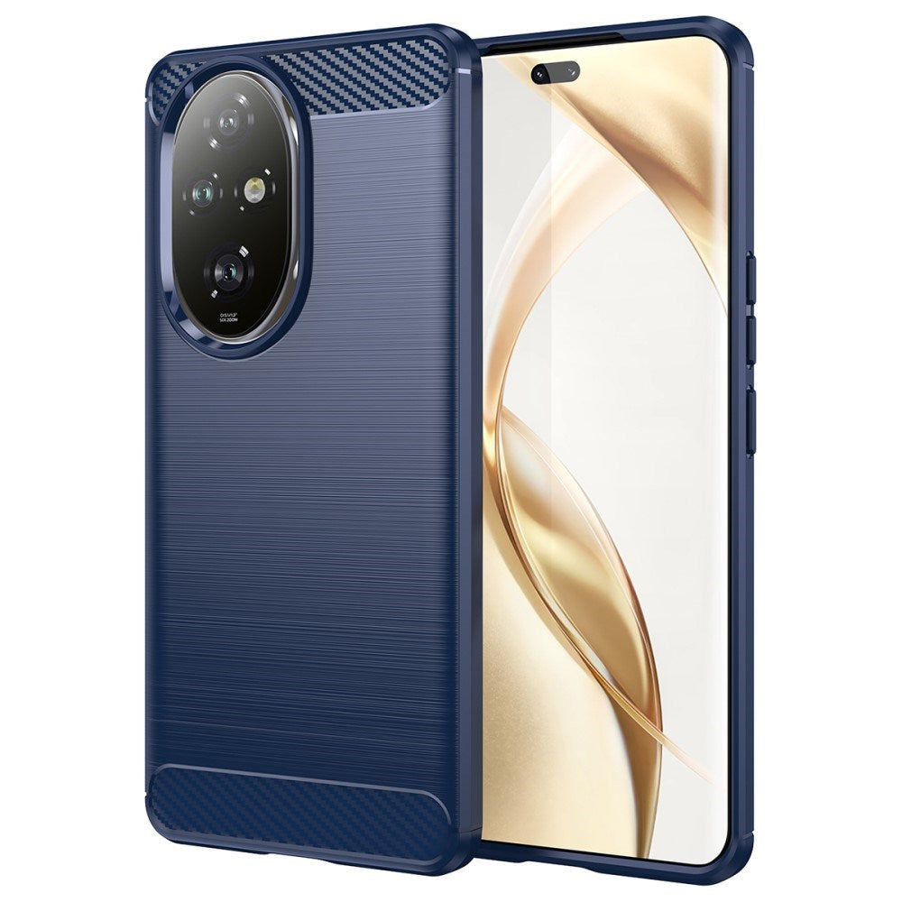 EIDERWOOD Honor 200 Pro (5G) Brushed Carbon Fiber Fleksibelt Plastik Cover - Blå