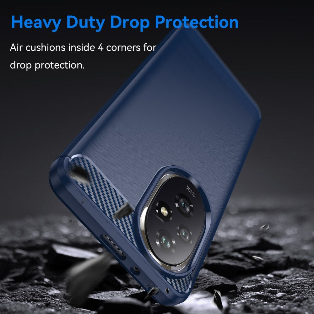 EIDERWOOD Honor 200 Pro (5G) Brushed Carbon Fiber Fleksibelt Plastik Cover - Blå