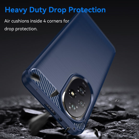 EIDERWOOD Honor 200 Pro (5G) Brushed Carbon Fiber Fleksibelt Plastik Cover - Blå