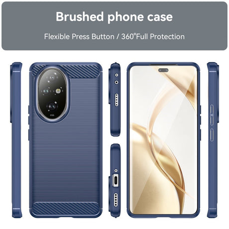 EIDERWOOD Honor 200 Pro (5G) Brushed Carbon Fiber Fleksibelt Plastik Cover - Blå