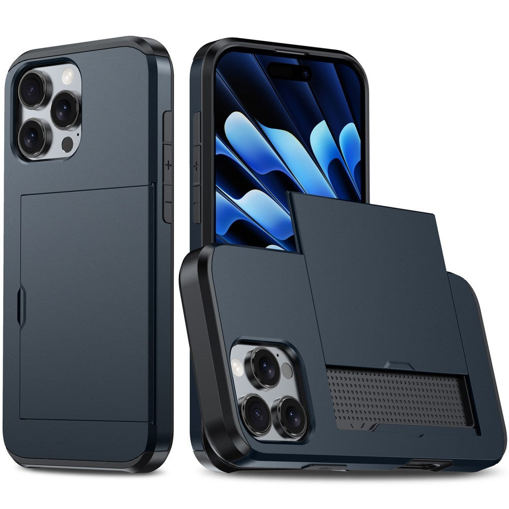 EIDERWOOD iPhone 16 Pro Hybrid Håndværkercover m. Kortholder - Blå